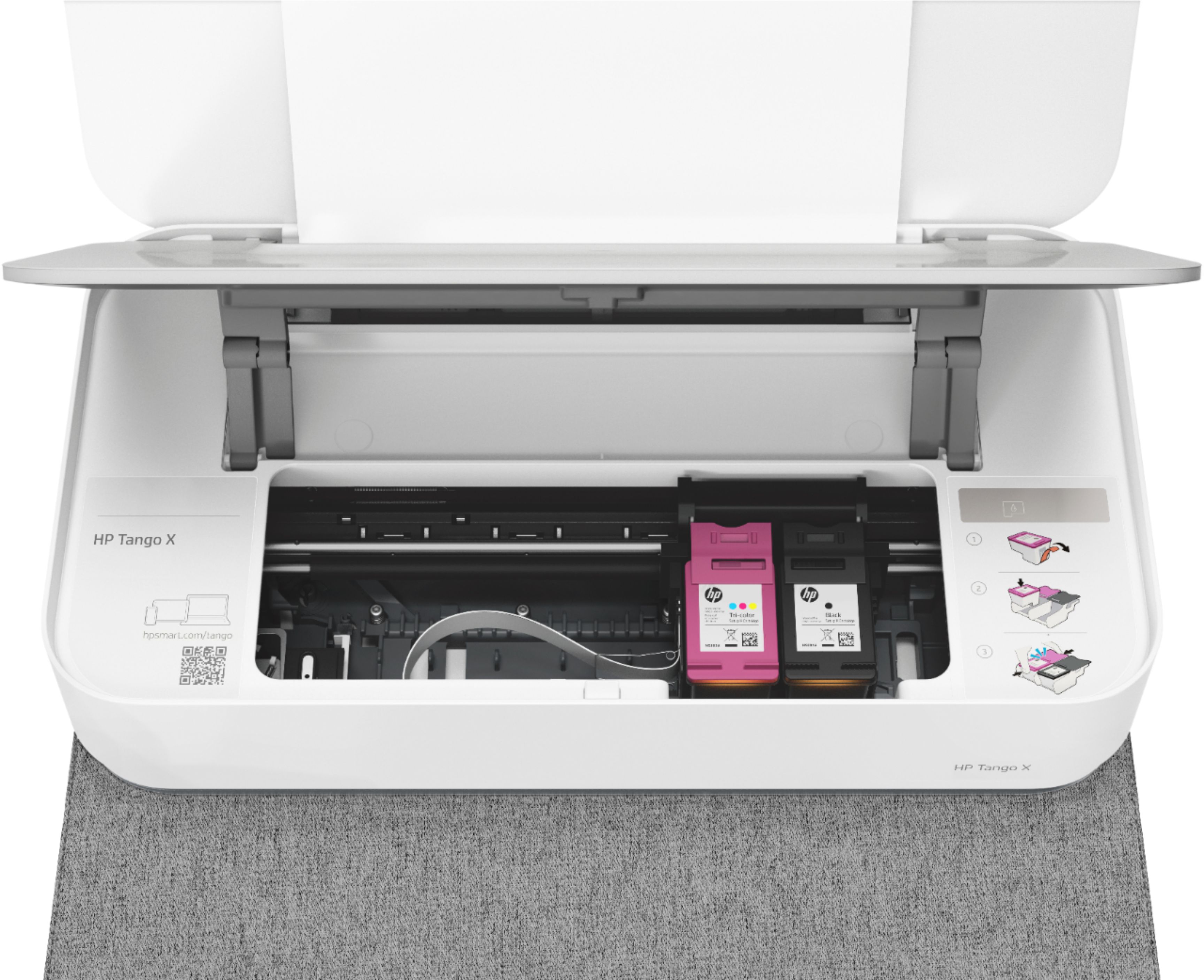 voksen gå i stå rutine Best Buy: HP Tango X Wireless Instant Ink Ready Inkjet Printer with Linen  Cover White 3DP65A#B1H