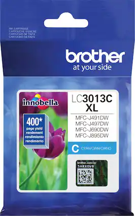 Front. Brother - LC3013C XL High-Yield Ink Cartridge - Cyan.