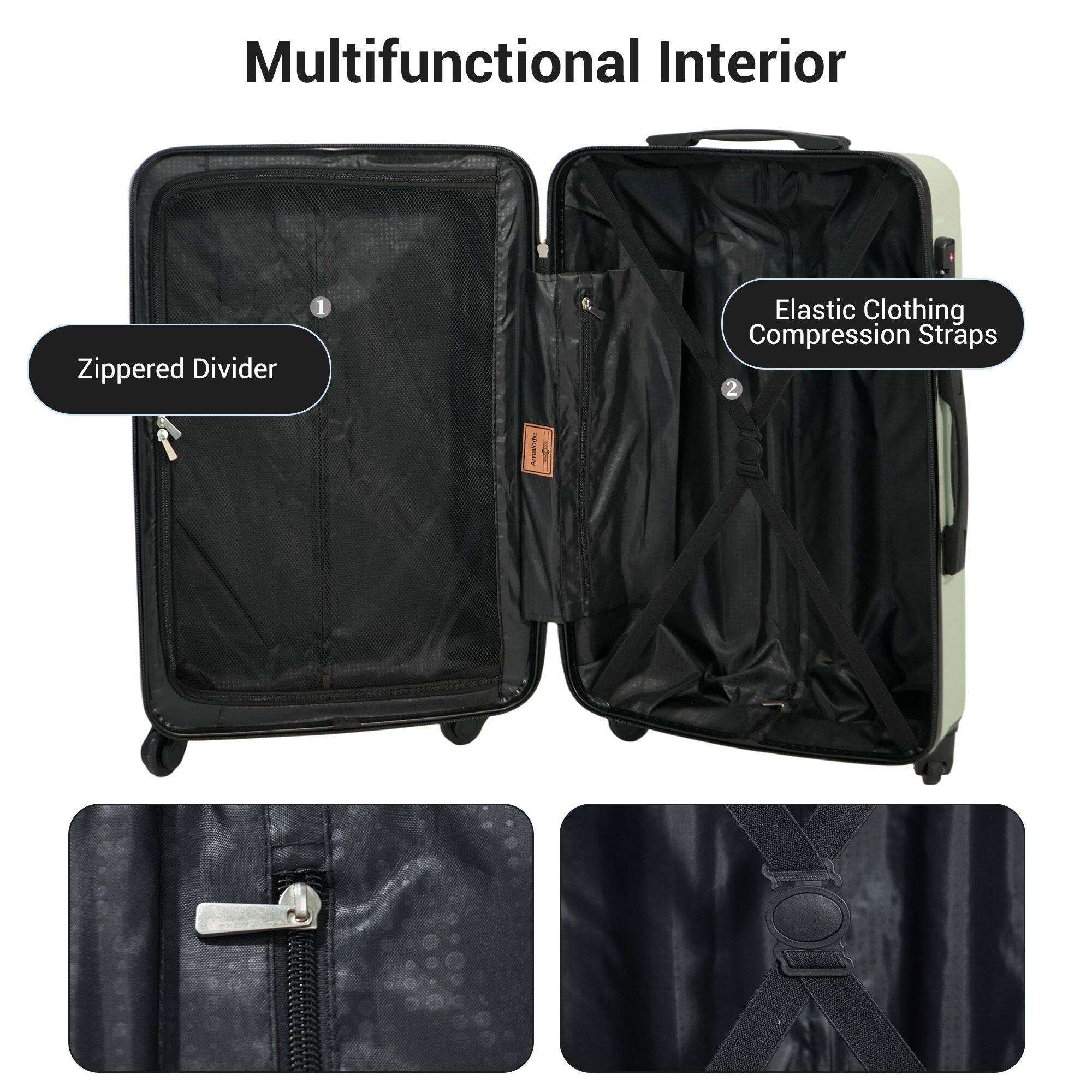 Multifunctional Interior

1. Zippered Divider
2. Elastic Clothing Compression Straps