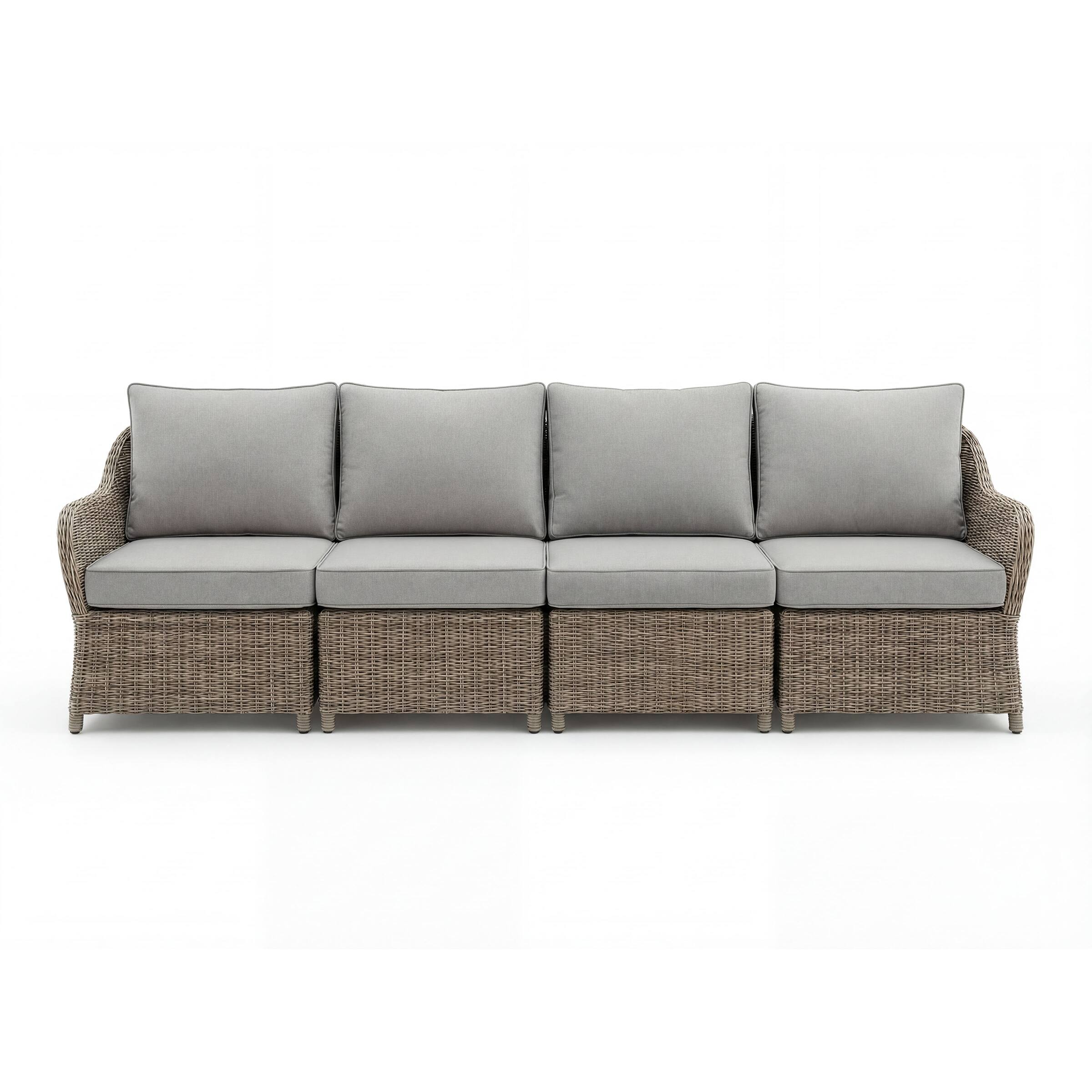Alt View 7. Martha Stewart - Lily Pond Indoor-Outdoor 4-Seat Modular Patio Sofa with All-Weather Cushions - Gray Cushions/Weathered Gray Frame.