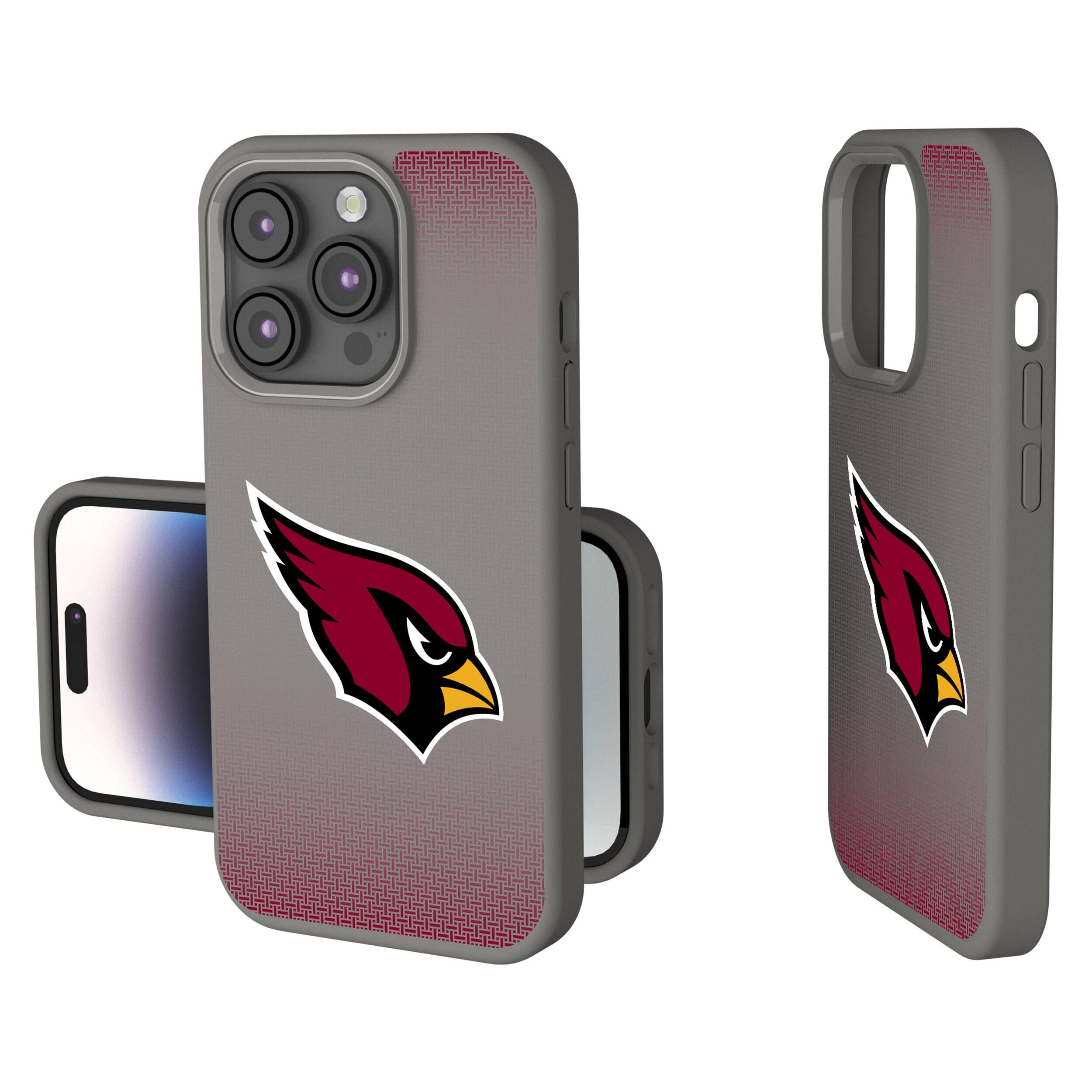 Front. Keyscaper - Arizona Cardinals Linen Logo iPhone Soft Touch Case - 15 - Gray.