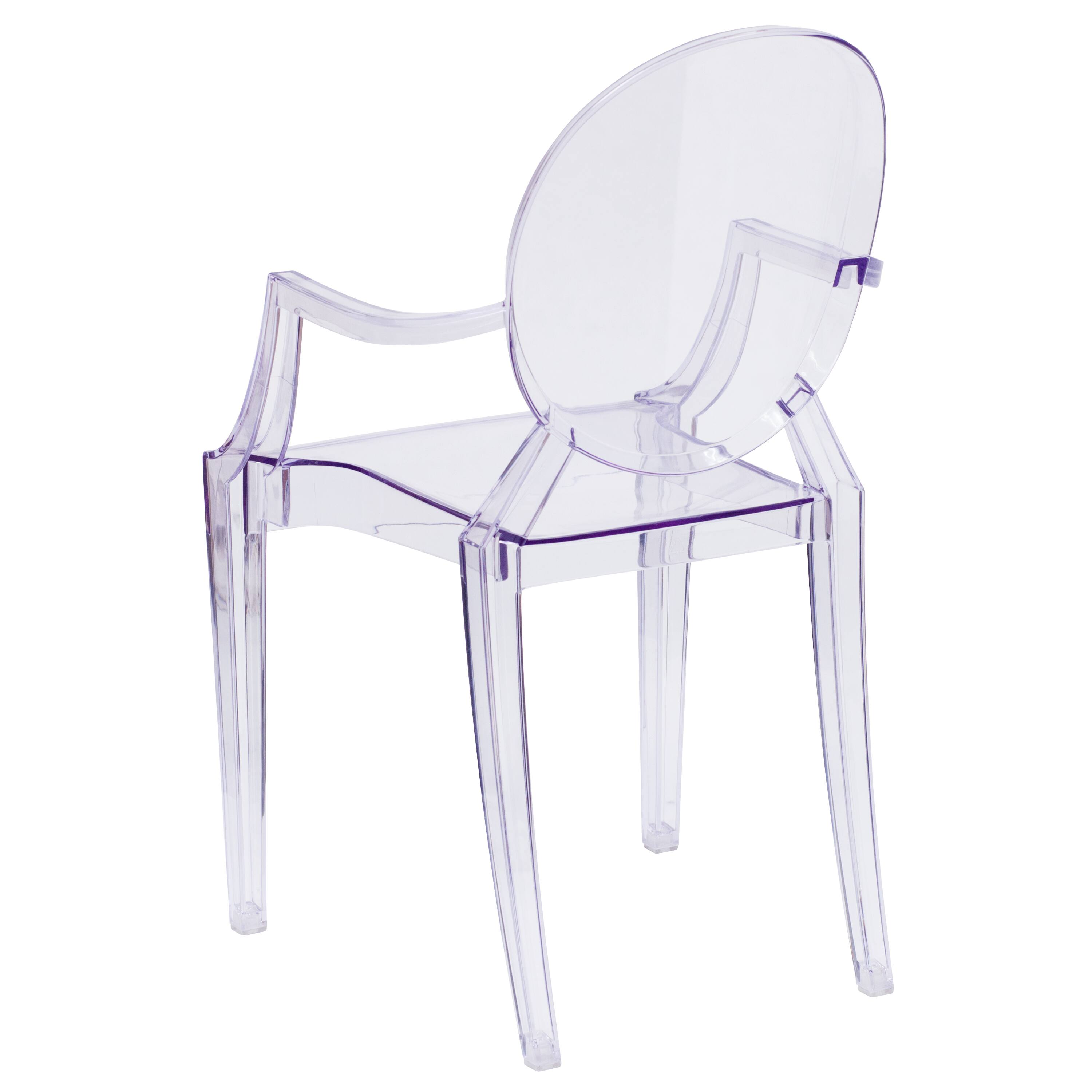 Alt View 5. Emma + Oliver - Oval Back Ghost Chair with Arms - Clear.