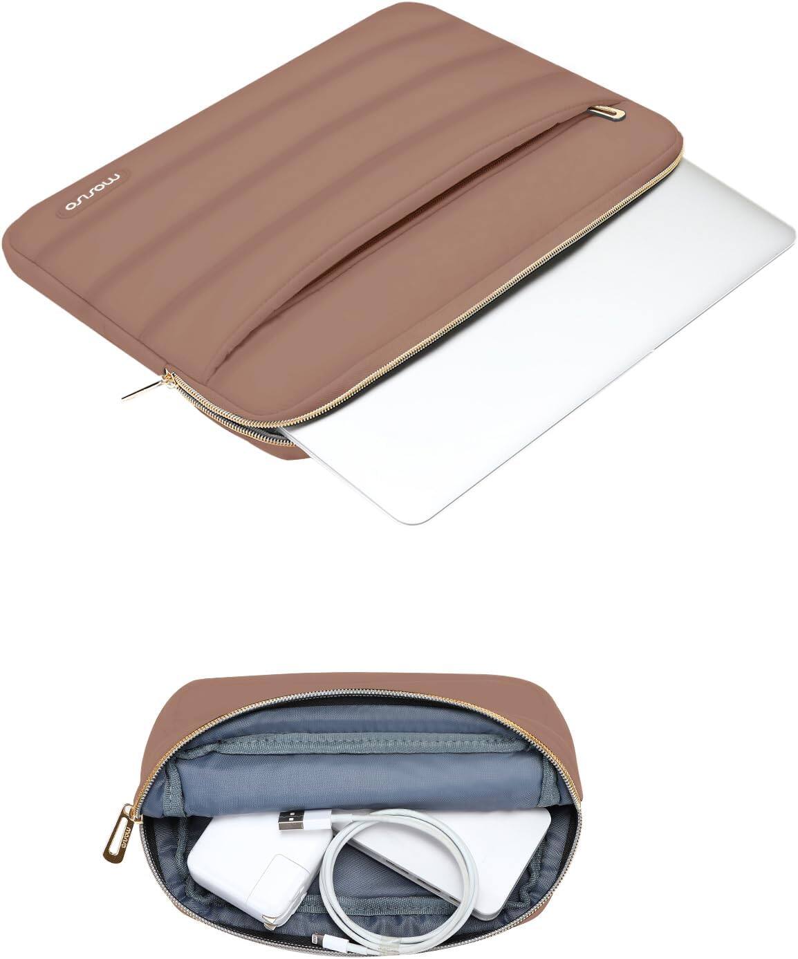 Alt View 1. mosiso - Puffy Laptop Sleeve 15-15.6 inch for MacBook Pro 16, HP Dell ASUS Acer Toshiba Lenovo Notebook - Mocha.