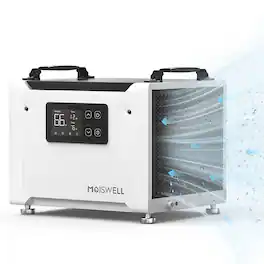 Moiswell - 70 Pints Energy Star Certified Commercial Dehumidifier with Drain Hose for Crawlspace - White & Black