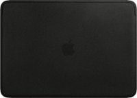 Front Zoom. Apple - Leather Sleeve for 15-Inch MacBook - Black.