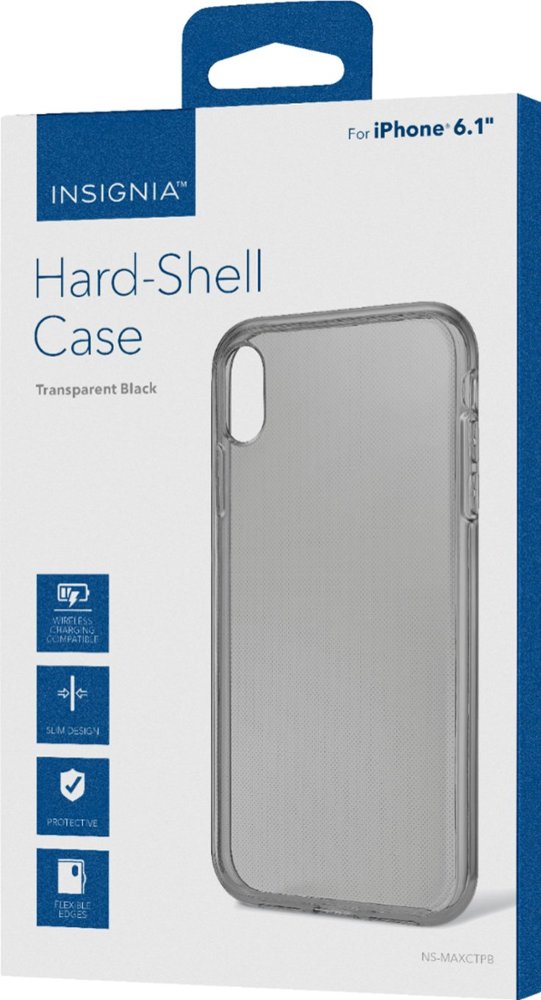 insignia - protective case for apple iphone xr - transparent black