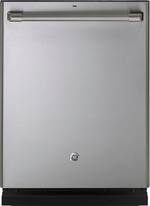 Café - 24" Top Control Tall Tub Built-In Dishwasher with Stainless Steel Tub - Stainless steel - Front_Standard