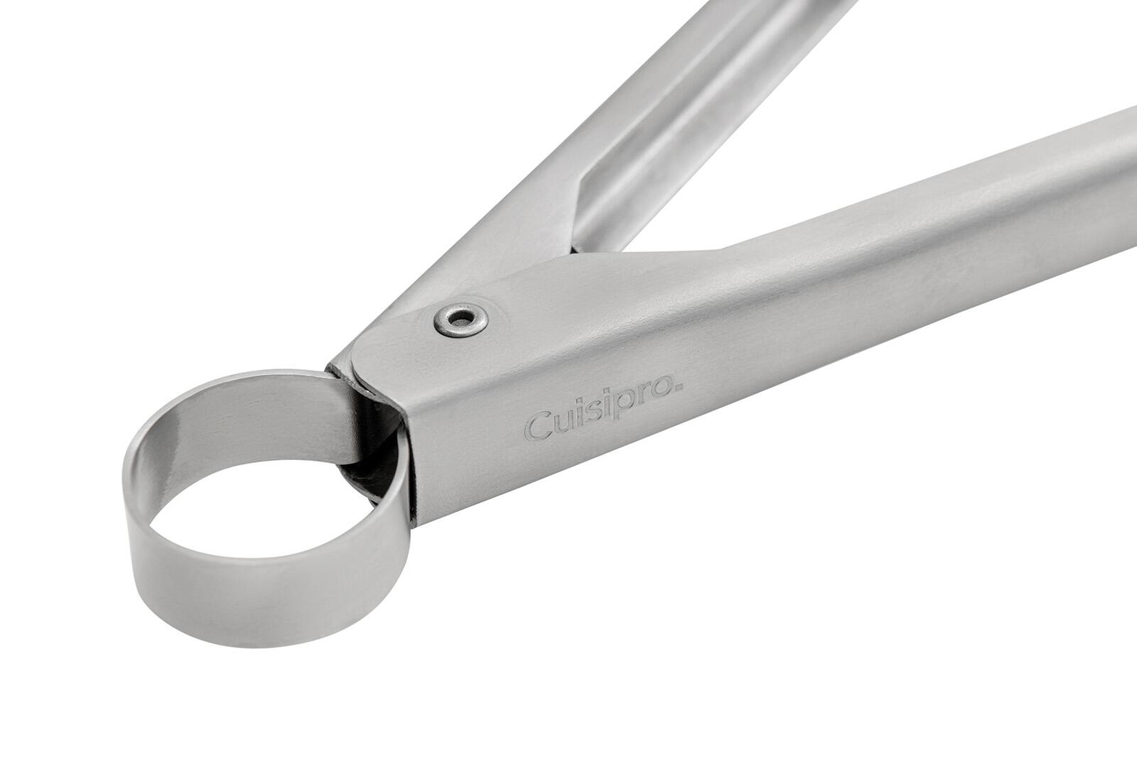 Alt View 3. Cuisipro - 16 Inch Nonstick Nylon Locking Tongs - Silver.