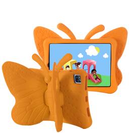 Dteck - For Apple iPad (A16) 11" 2025 /10th Gen 2022 Kid Case Butterfly Kickstand Light EVA Full Body Drop Protective Cover - Orange