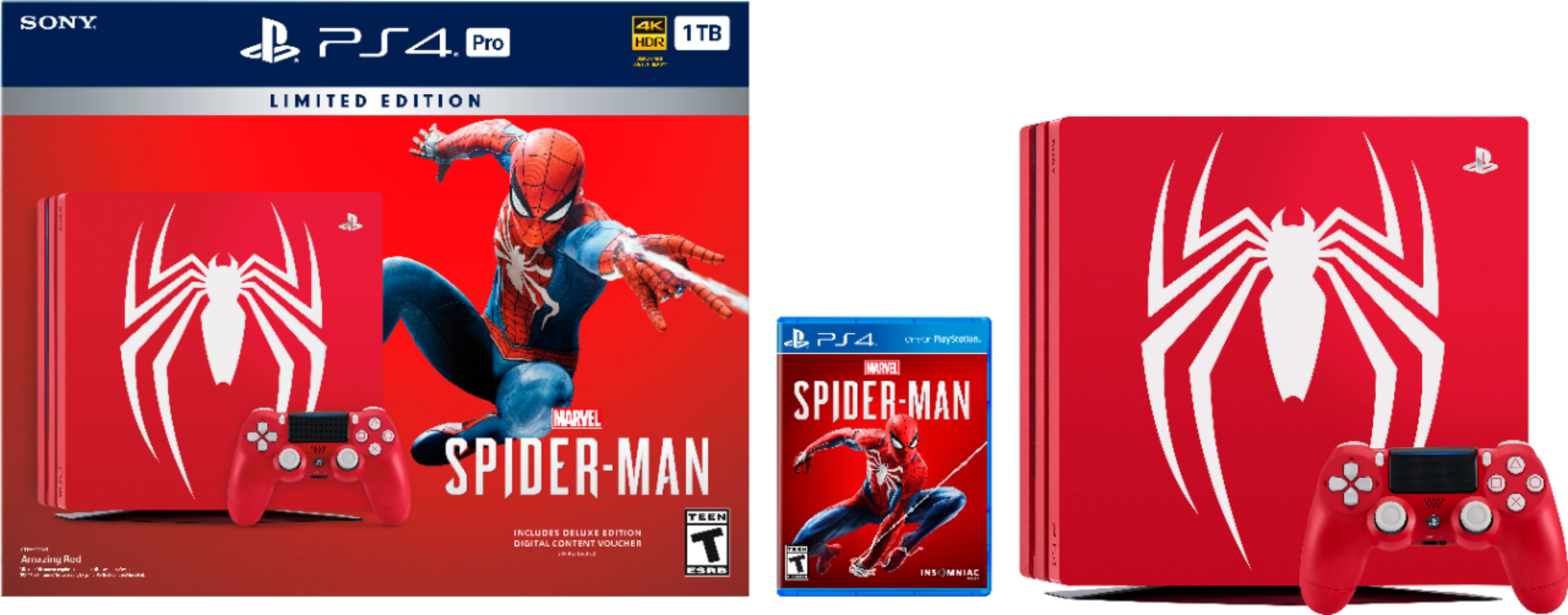 Dekorative prosa geni Sony PlayStation 4 Pro 1TB Limited Edition Marvel's Spider-Man Console  Bundle Amazing Red 3003194 - Best Buy