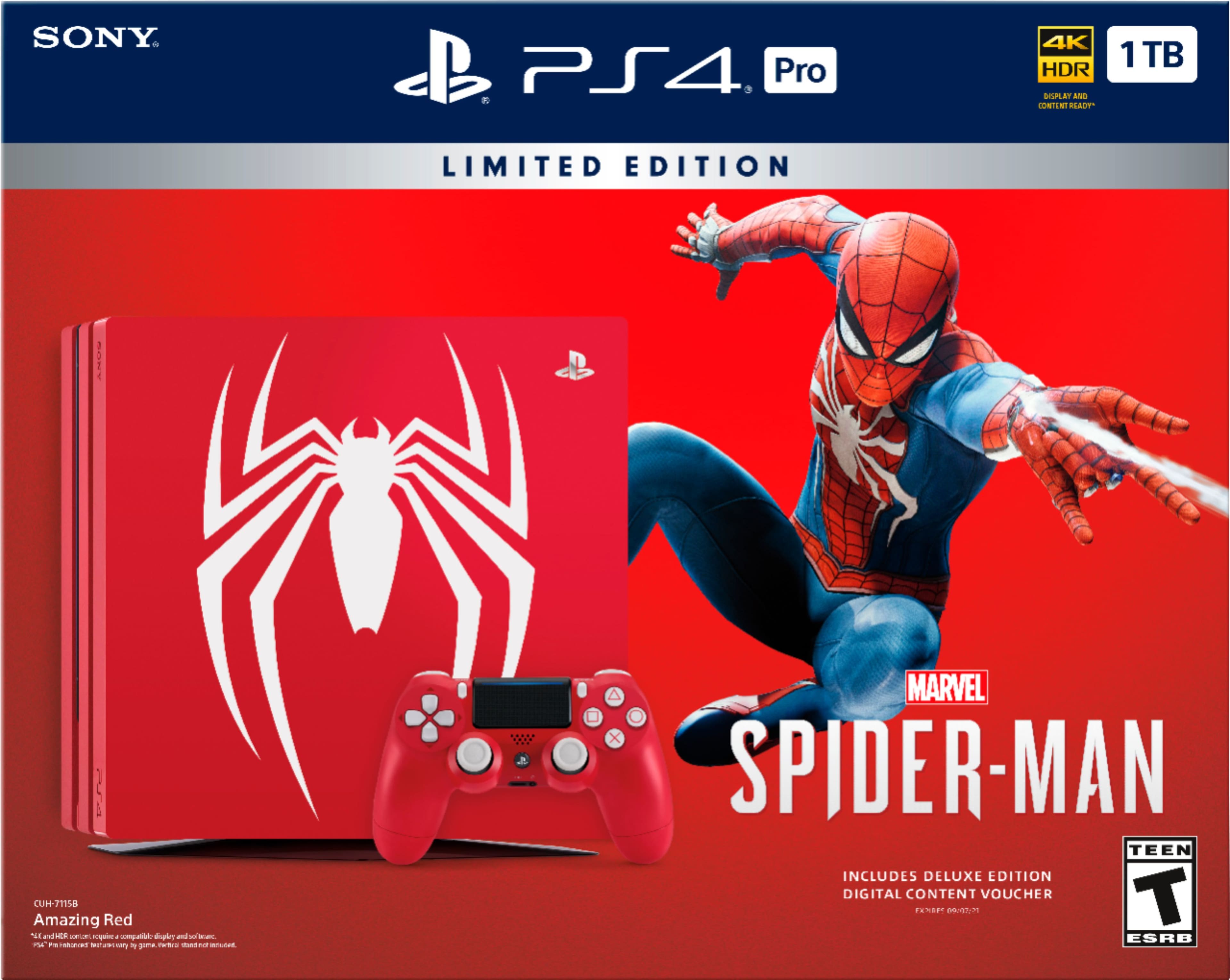 Best Buy: Sony PlayStation 4 Pro 1TB Limited Edition Marvel's Spider-Man  Console Bundle Amazing Red 3003194