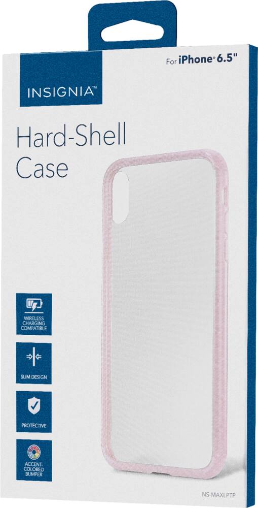 insignia - protective case for apple iphone xs max - clear pink