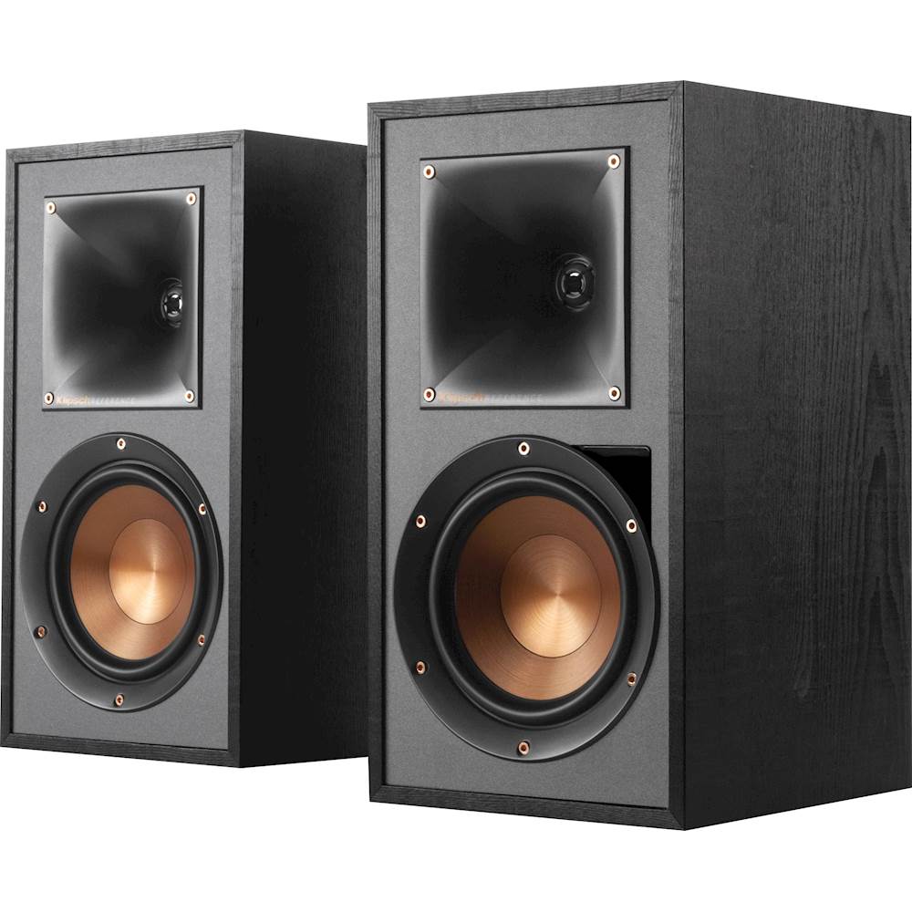 Left View: Klipsch - Reference 5.25" 60W 2-Way Powered Monitors (Pair) - Black