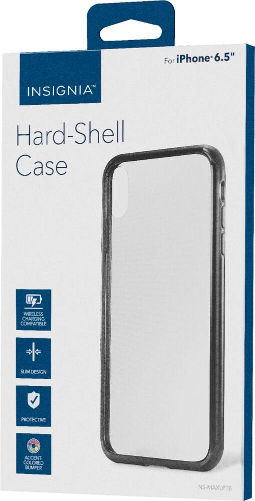 insignia - protective case for apple iphone xs max - black/clear insignia - protective case for apple iphone xs max - black/clear