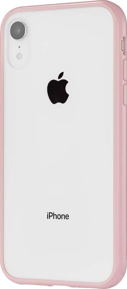 insignia - protective case for apple iphone xr - pink/clear insignia - protective case for apple iphone xr - pink/clear