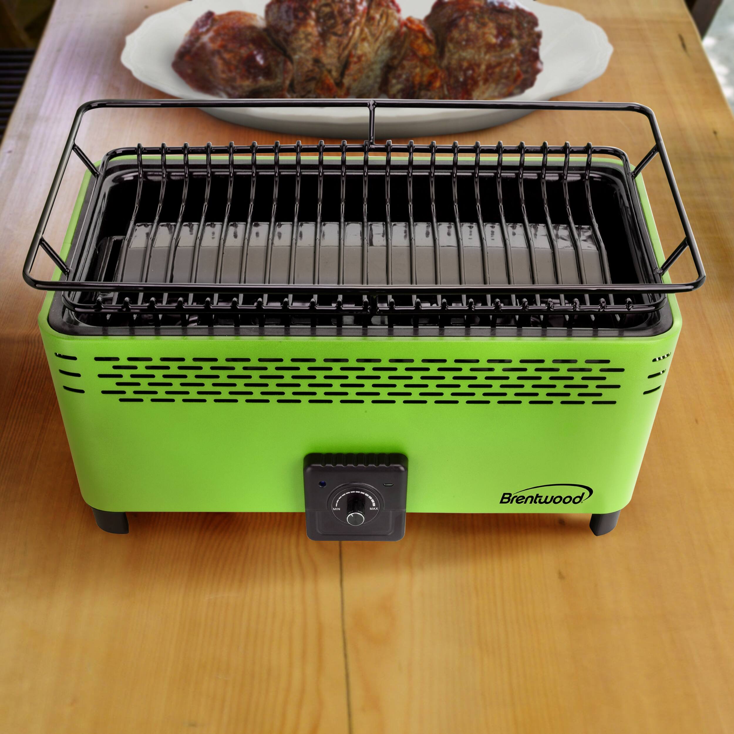 Alt View 1. Brentwood - Brentwood BBF-31G Non-Stick Smokeless Portable BBQ, Green - Green.