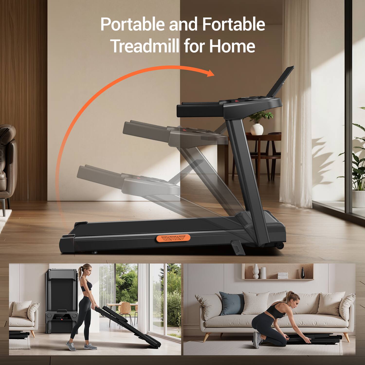 Portable and Fortable Treadmill for Home