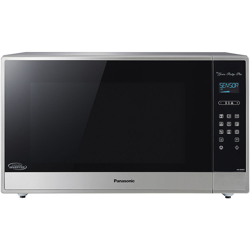Angle View: Panasonic - 2.2-Cu. Ft. Built-In/Countertop Cyclonic Wave Microwave Oven with Inverter Technology - Stainless Steel
