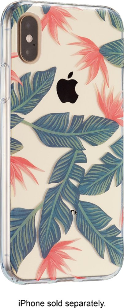 hardshell case for apple iphone x and xs - palm trees/clear