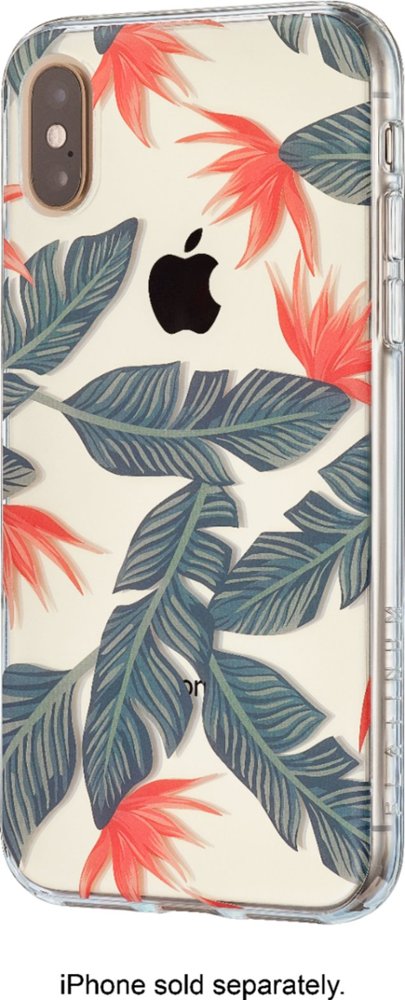 hardshell case for apple iphone x and xs - palm trees/clear