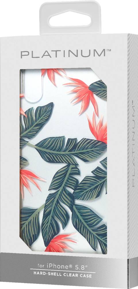 hardshell case for apple iphone x and xs - palm trees/clear hardshell case for apple iphone x and xs - palm trees/clear