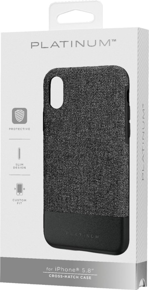 crosshatch case for apple iphone x and xs - black/gray