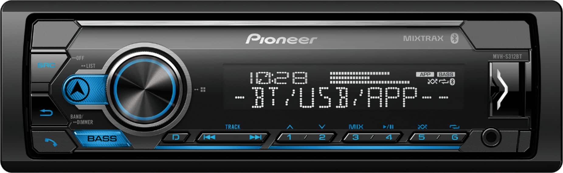 Front. Pioneer - In-Dash Digital Media Receiver - Built-in Bluetooth with Detachable Faceplate - Black.