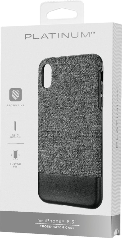 crosshatch case for apple iphone xs max - gray/black