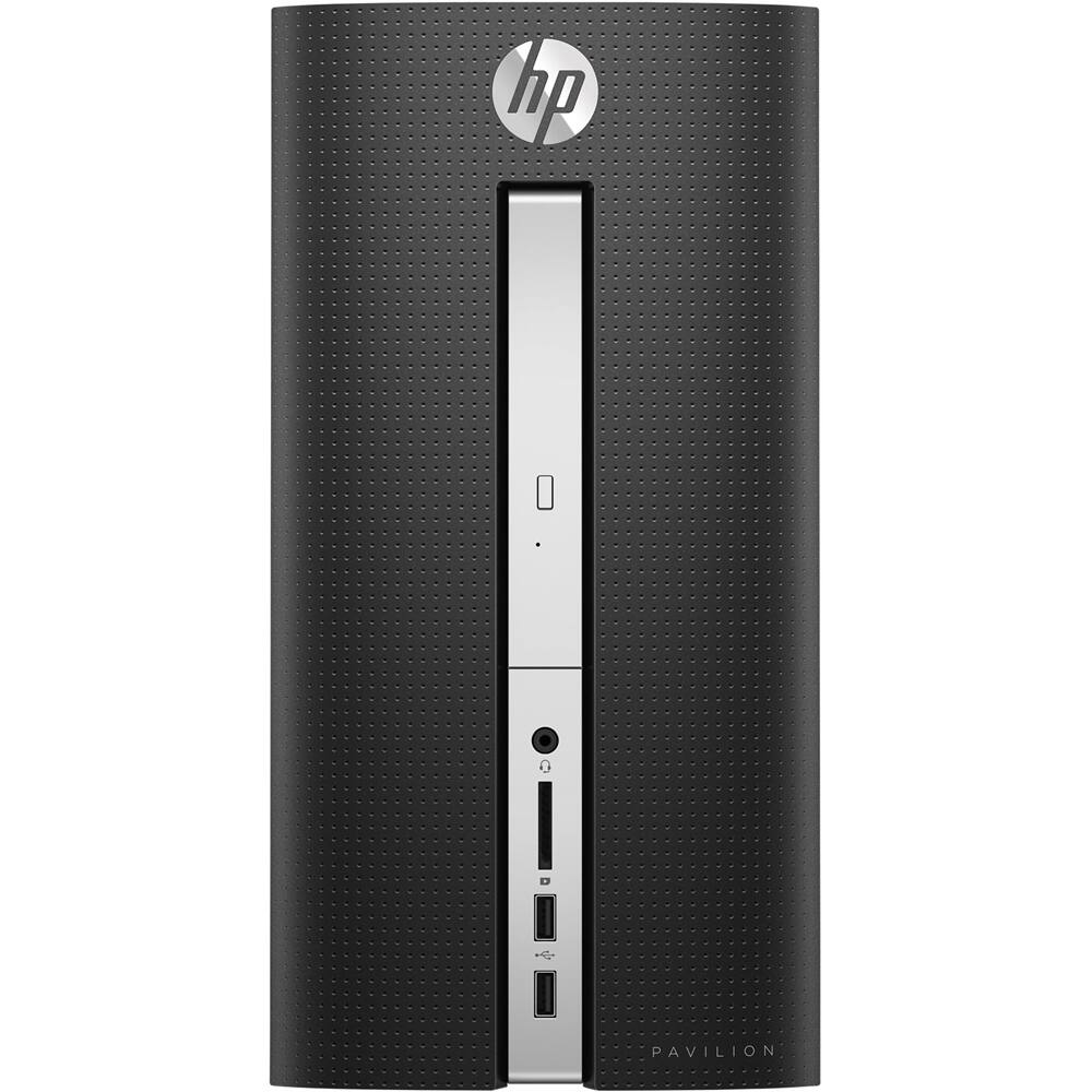Front. HP - Refurbished Pavilion Desktop - Intel Core i5 - 8GB Memory - 1TB Hard Drive - Twinkle Black.