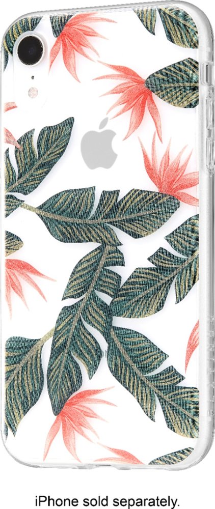 hardshell case for apple iphone xr - palm trees/clear