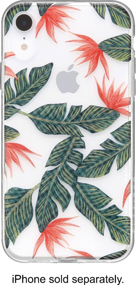 hardshell case for apple iphone xr - palm trees/clear