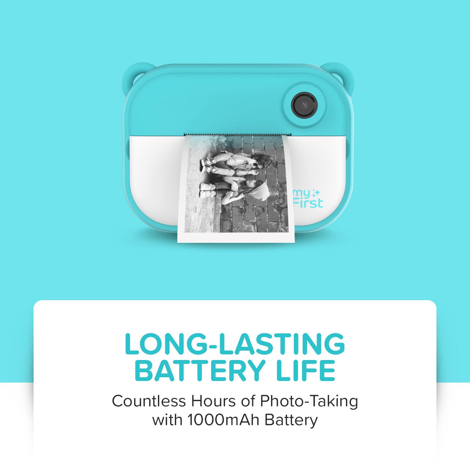 LONG-LASTING BATTERY LIFE  
Countless Hours of Photo-Taking with 1000mAh Battery