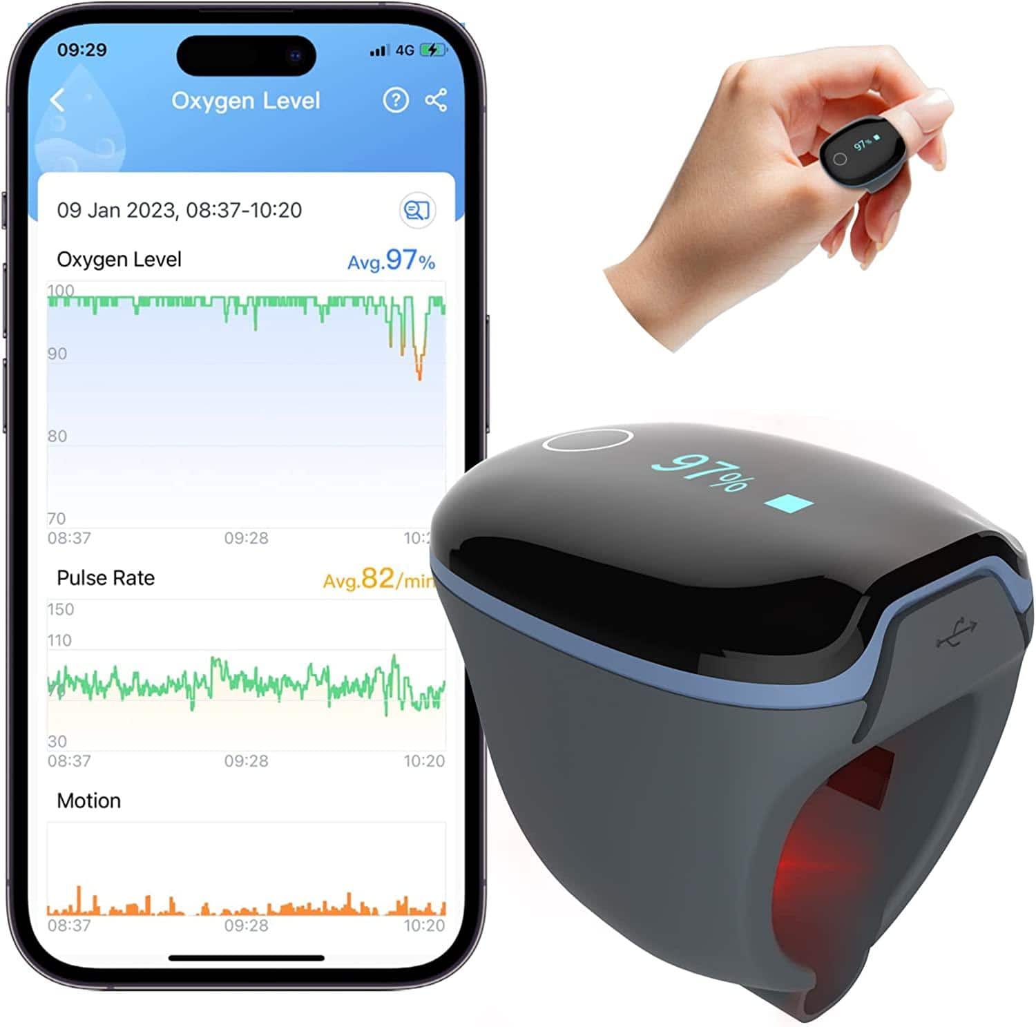 BABYL THE O2 LIVE VIEWING TEE サイズXL Wellue KidsO2 Children Blood Oxygen Monitor. Audio Alarm in