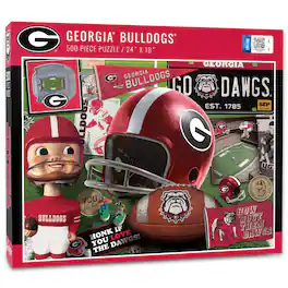 YouTheFan - Georgia Bulldogs 500-Piece Retro Series Puzzle - Multicolor