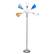 Alt View 14. Simple Designs - Simple Designs 5 Light Adjustable Gooseneck Floor Lamp - Silver/Blue Shades.