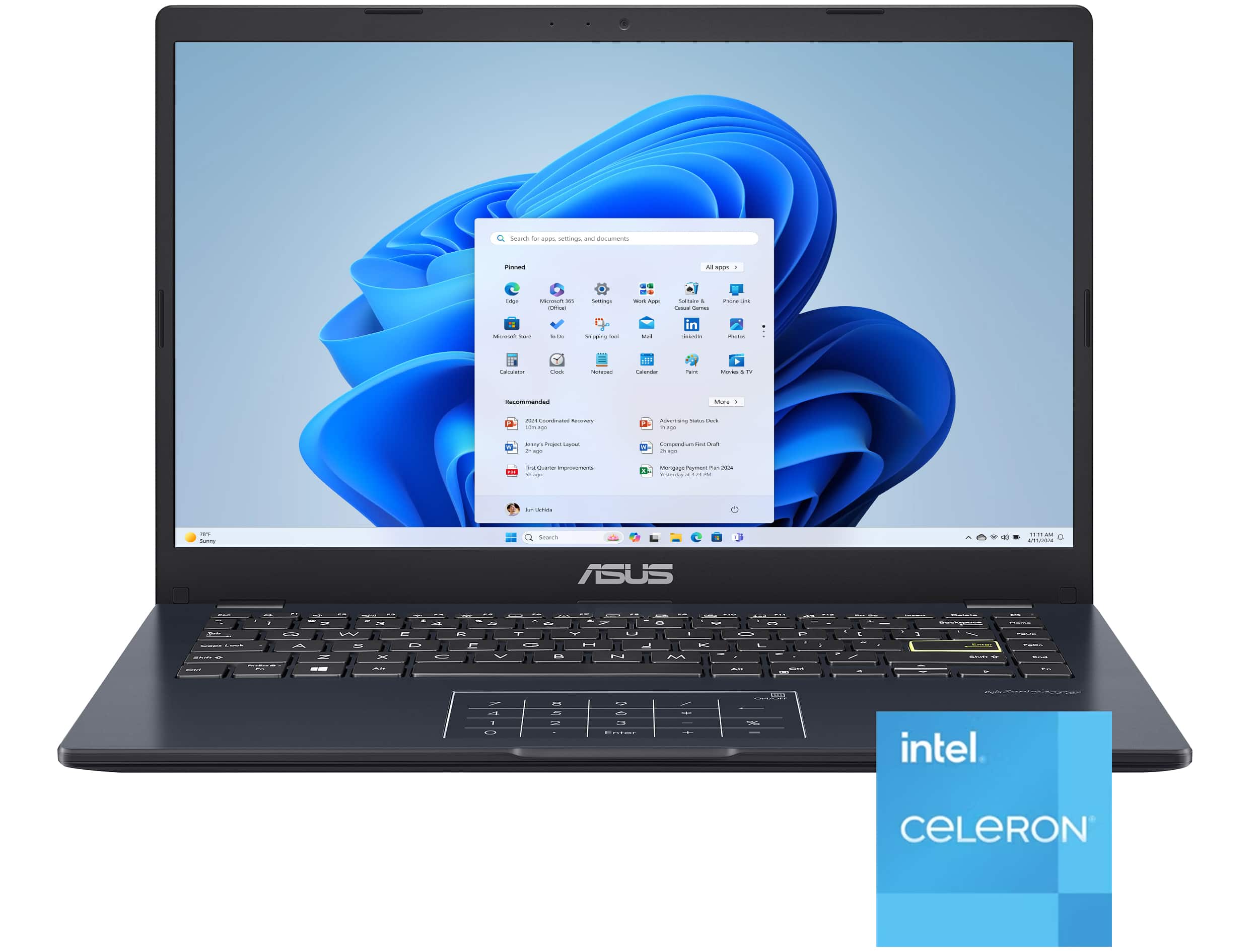 ASUS - Vivobook Go 14 14" FHD Laptop - Intel Celeron N4500 - 4GB Memory - 128GB eMMC - Star Black - Front_Zoom