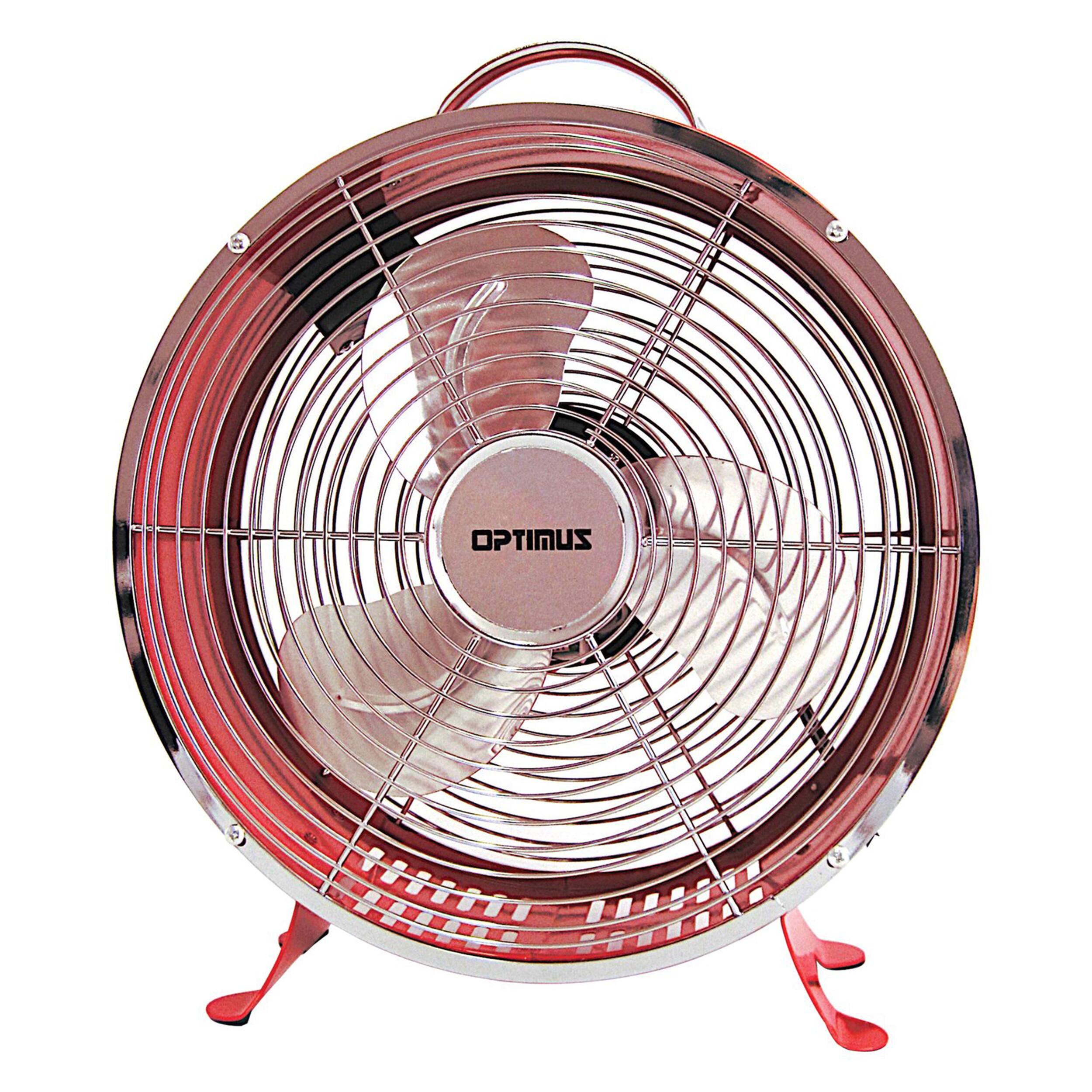 Alt View 1. Optimus - Optimus F-6310RD 10 Inch 2 Speed Portable Retro Drum Fan in Red - Red.
