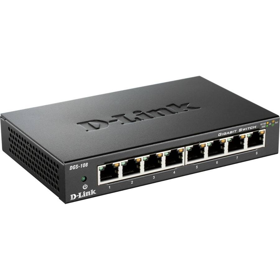 D-Link GIGABIT SWITCH 1910 - a 8 7 6 DGS-108 I 5 I 4 3 2 1 D-Link