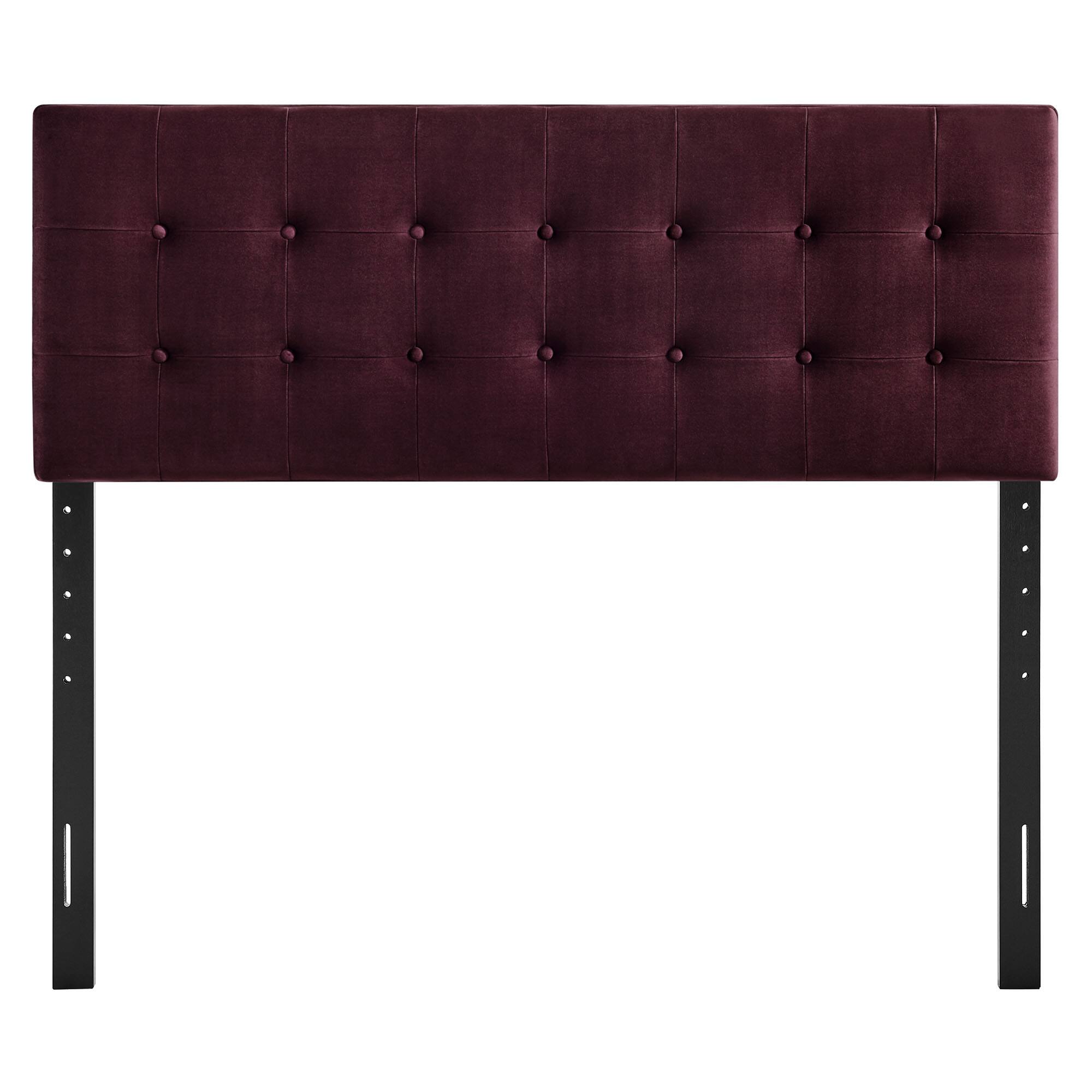 Alt View 2. Modway - Emily Stain-Resistant Performance Velvet Queen Size Headboard - Mulberry.