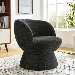 Vesta Chenille Fabric Upholstered Swivel Chair by Modway - Carbon Black