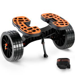 VEVOR - Heavy Duty Kayak Cart, 320lbs Load Capacity, Detachable Canoe Trolley Cart with 10'' Solid Tires, Adjustable Brackets - Black and Orange