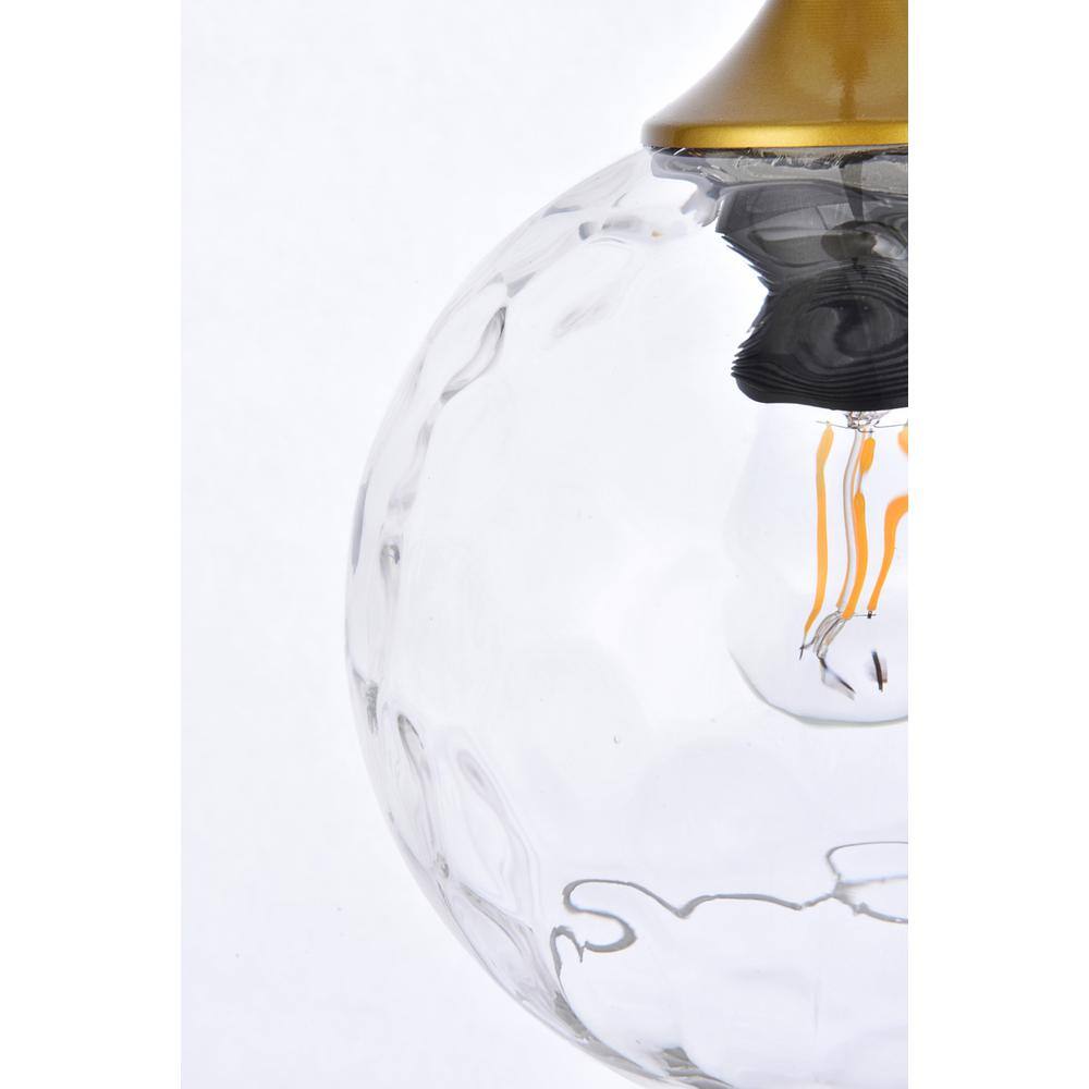 Alt View 2. Living District - Cashel 6 inch brass pendant - Brass And Clear.