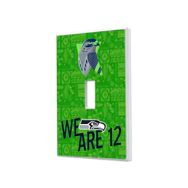 Keyscaper - Seattle Seahawks 2024 Illustrated Limited Edition Single Toggle Light Switch Plate - White