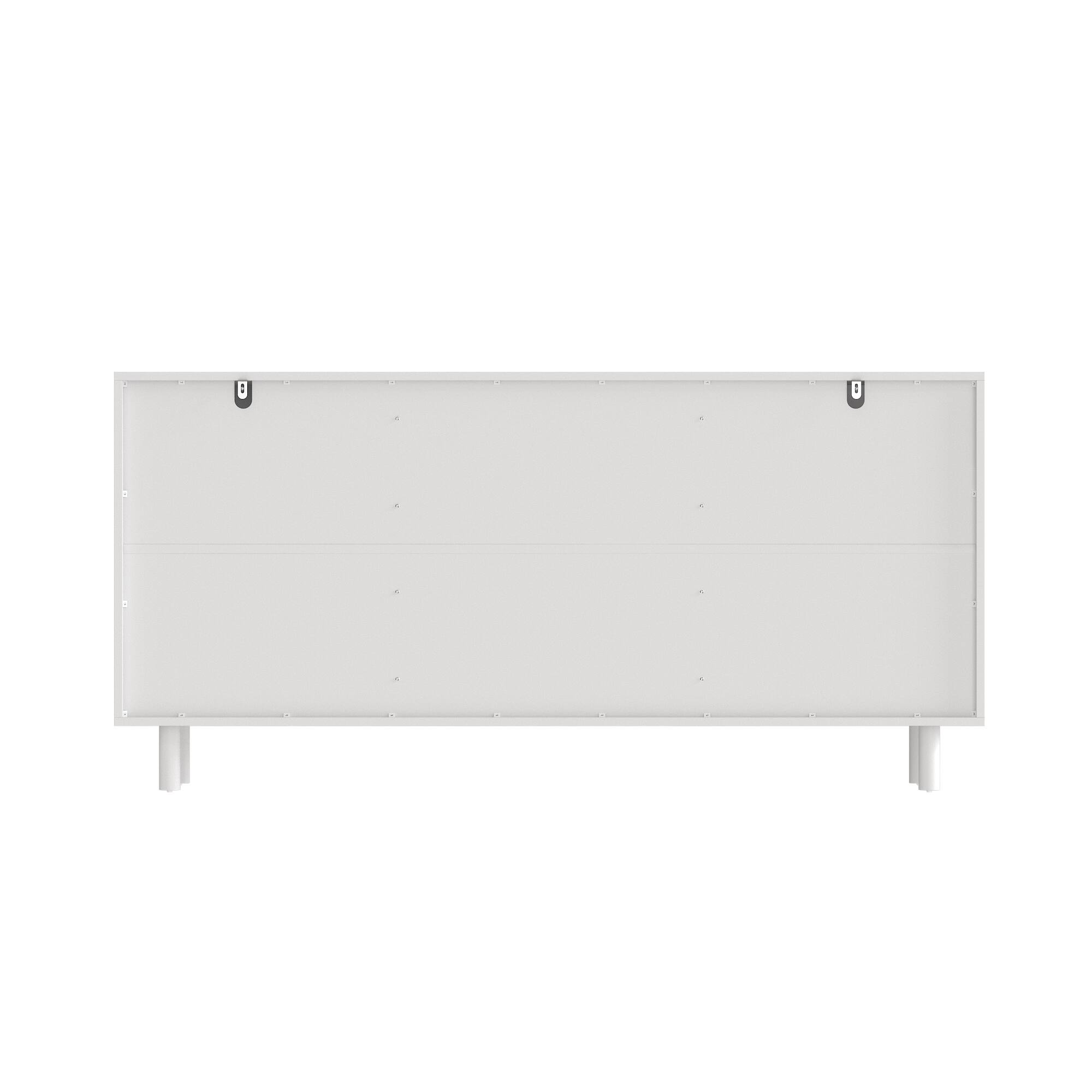 Back. Famapy - European - Style Sideboard: Stylish Storage with Anti - Tipping Safety - White.