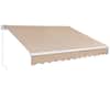 Front. VEVOR - Manual Retractable Awning, 12 x 10 ft Outdoor Patio Awning Retractable Sun Shade, Water-Resistant Sunshade Shelter - Khaki.