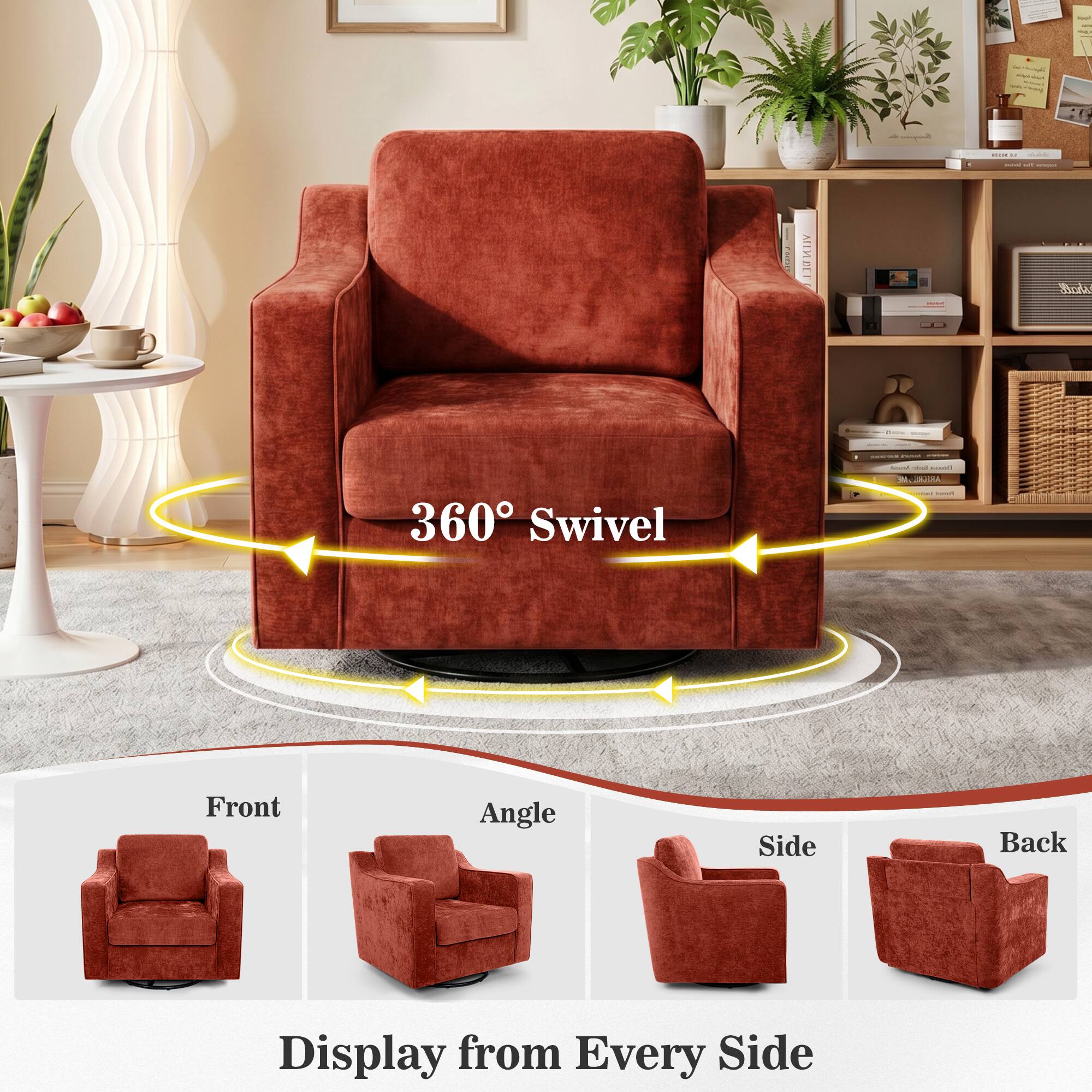 360° Swivel  
Display from Every Side  
Front Angle Side Back