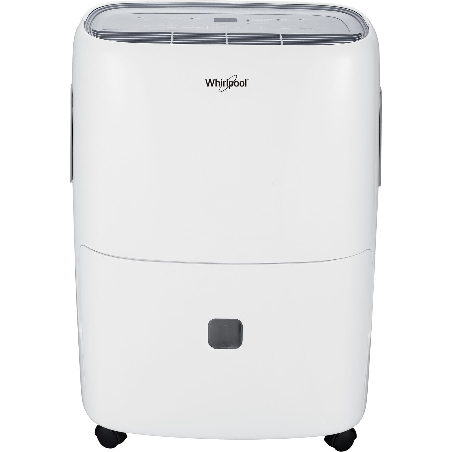 Front. Whirlpool - 50 Pint Dehumidifier with Pump - White.