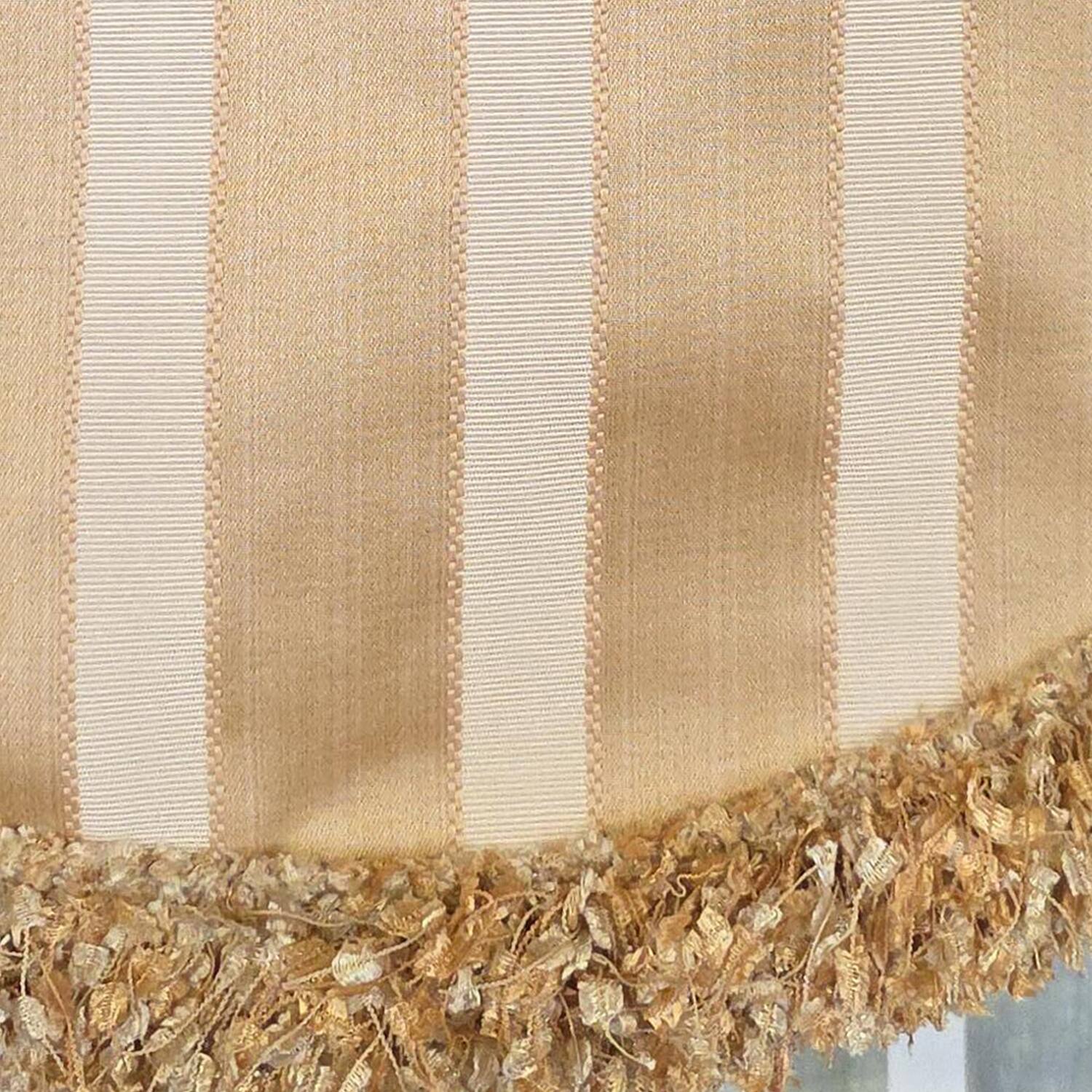 Alt View 1. RLF Home - RLF Home Nugett Trimmed Cornice Window Valance 100% Cotton Lined Rod Pocket 50" x 17" Gold - Gold.