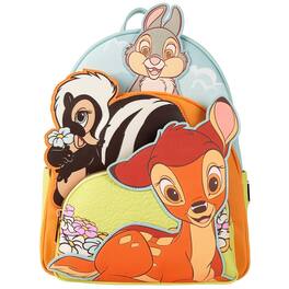 LoungeFly - Disney Bambi, Flower, and Thumper Triple Pocket Mini Backpack - Multicolored