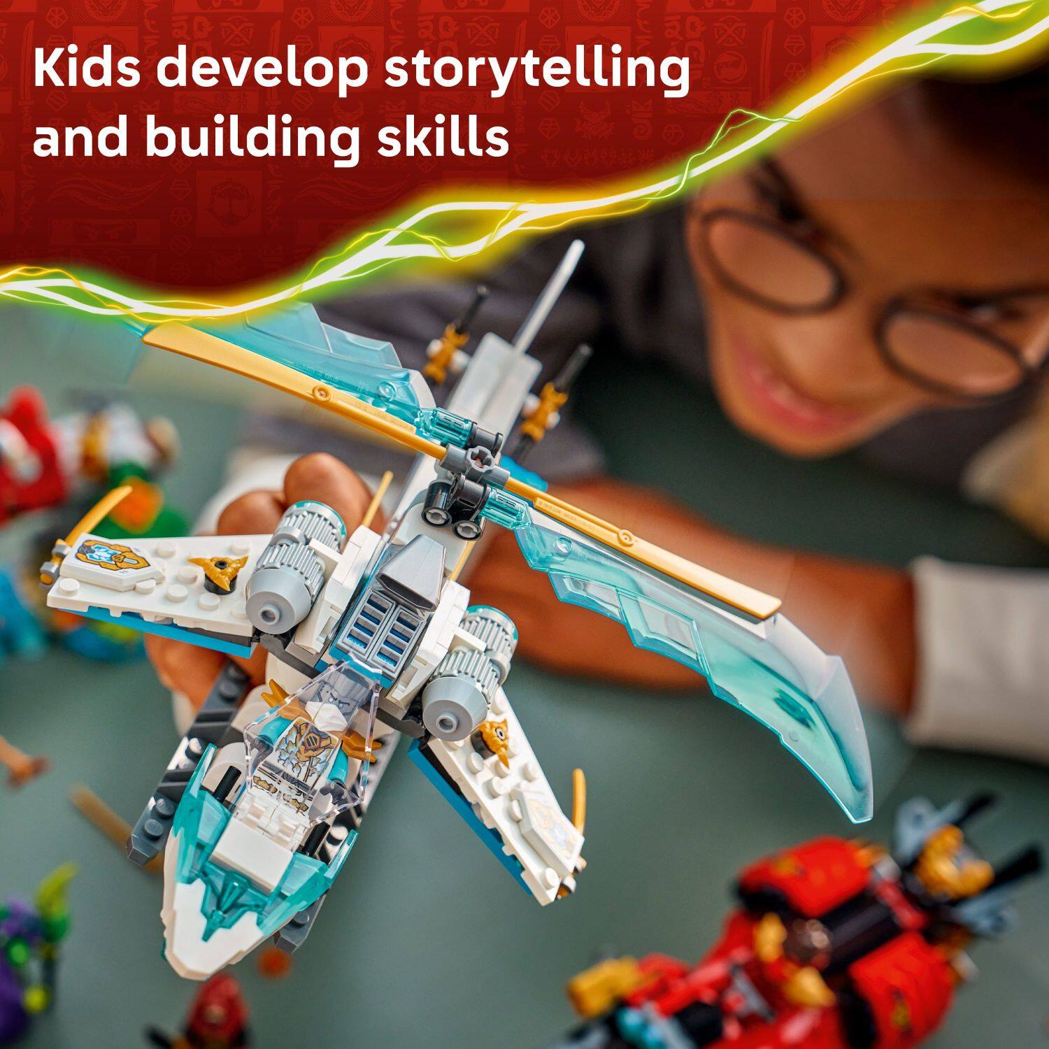 Kids develop storytelling and building skills